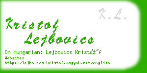 kristof lejbovics business card